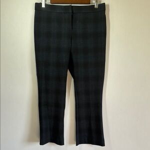 Amanda & Chelsea Windowpane Plaid Kick Flare Crop Pants Charcoal Blue 8 petite‎